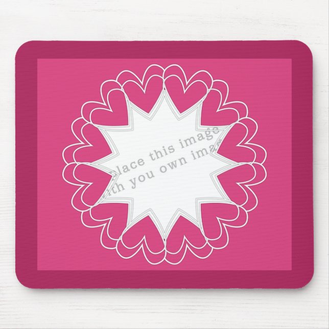 Alfombrilla De Ratón Plantilla del marco del corazón (Frente)