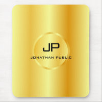 Plantilla Faux Gold Modern Elegant Monogramed