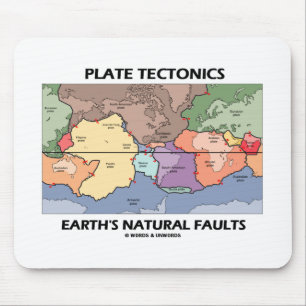 Alfombrilla De Ratón Plate Tectónica Falla Natural de la Tierra (Mapa M