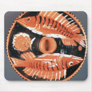 Alfombrilla De Ratón Platee la representación de dos pescados, 350 A.C