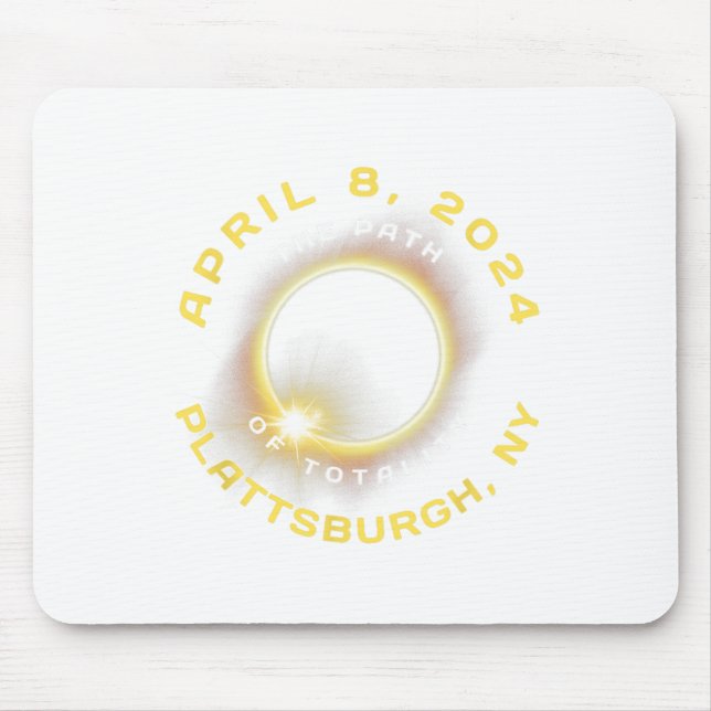 Alfombrilla De Ratón Plattsburgh New York Solar Eclipse Totalidad Abril (Frente)