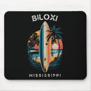 Alfombrilla De Ratón Playa Biloxi Mississippi Hombres Mujeres Surfando