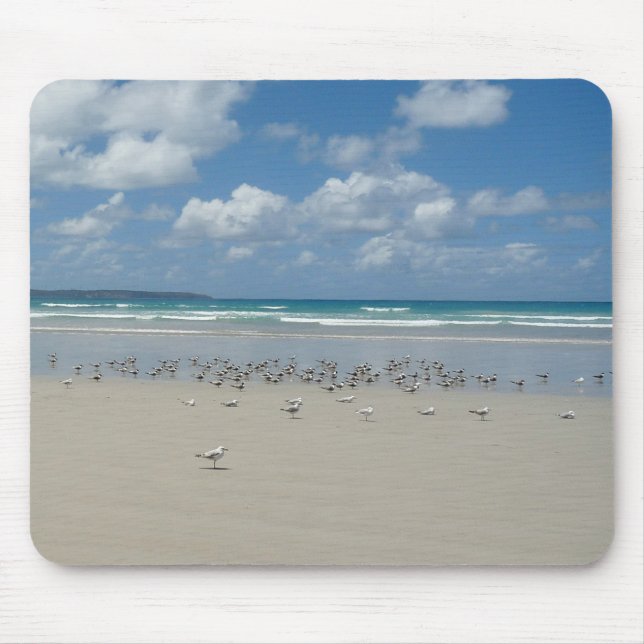 Alfombrilla De Ratón Playa con gaviotas (Frente)