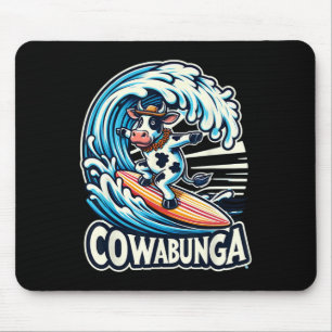 Alfombrilla De Ratón Playa Cowabunga Surfing Vaca Tabla de Surf Tabla d