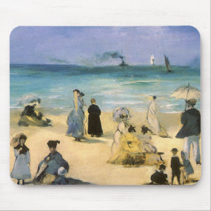 Alfombrilla De Ratón Playa de Boulogne por Edouard Manet, arte vintage
