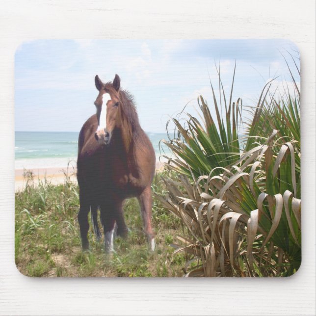 Alfombrilla De Ratón Playa de Mousepad del caballo (Frente)