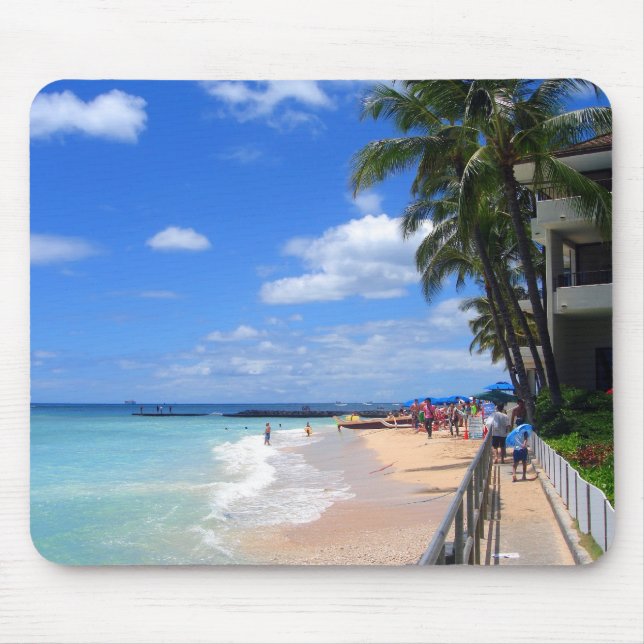 Alfombrilla De Ratón Playa de Waikiki, Oahu, Hawaii (Frente)