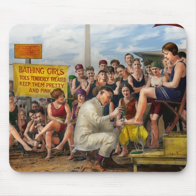 Alfombrilla De Ratón Playa - los dedos del pie trataron blando 1922 (Frente)