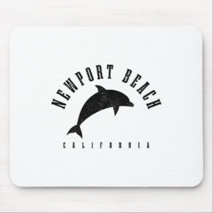 Alfombrilla De Ratón Playa Newport California Ca Delfín Vintage Vacacio