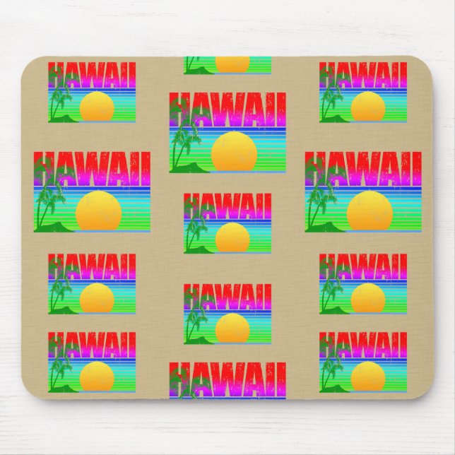 Alfombrilla De Ratón Playa Retro Hawaii Sunset (Frente)