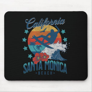 Alfombrilla De Ratón Playa Santa Mónica California Surf Vintage Vaca