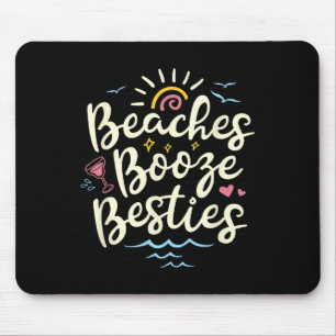 Alfombrilla De Ratón Playas Booze Besties Verano Mejor Amigo Chicas Tri