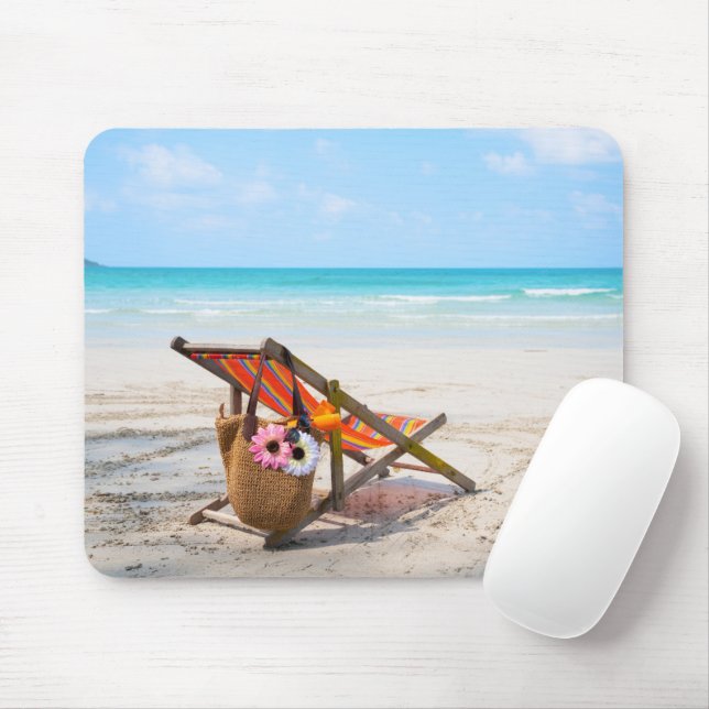 Alfombrilla De Ratón Playas tropicales | Silla de playa de arena (Con ratón)