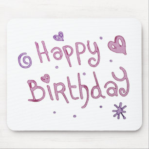 Alfombrilla De Ratón Playful Happy Birthday Text
