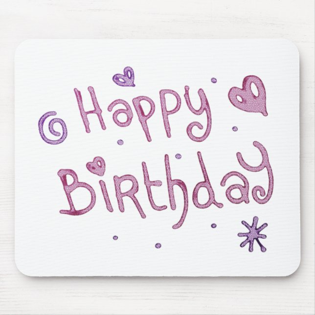 Alfombrilla De Ratón Playful Happy Birthday Text (Frente)