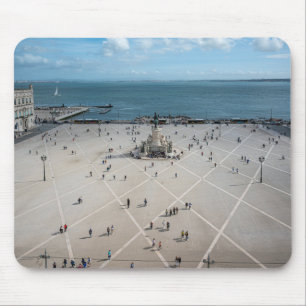 Alfombrilla De Ratón Plaza de Comercio desde arriba en Lisboa, Portugal