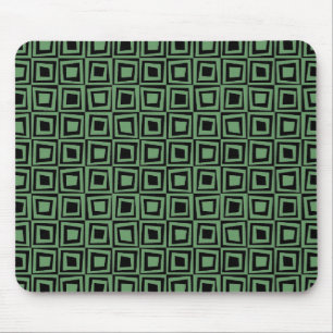 Alfombrilla De Ratón Plazas retro - Verde del ejército sobre negro