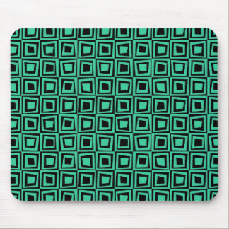 Alfombrilla De Ratón Plazas retro - Verde marino sobre negro
