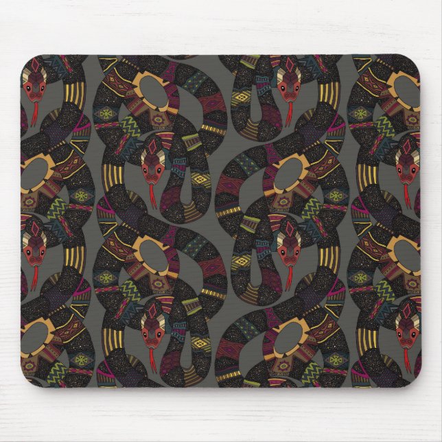 Alfombrilla De Ratón plomo de las serpientes geo (Frente)