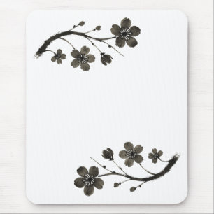 Alfombrilla De Ratón Plum Blossom Line Art - Pad Botánico del ratón