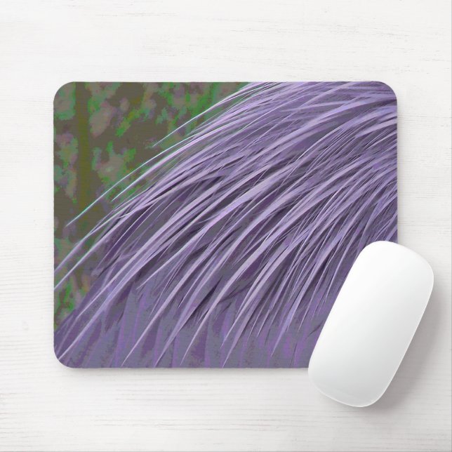 Alfombrilla De Ratón Plumas Azules de Lavanda (Con ratón)