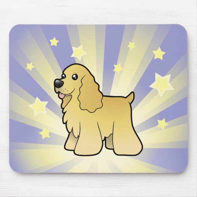 Alfombrilla De Ratón Poco americano cocker spaniel de la estrella (Frente)