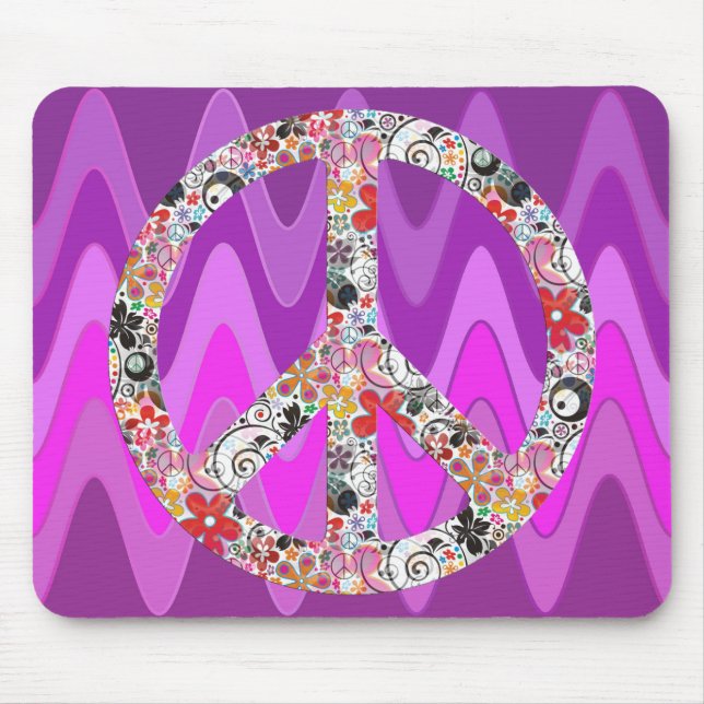 Alfombrilla De Ratón Poder Floral Paz I - sinus rosa (Frente)