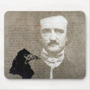 Alfombrilla De Ratón Poe Y El Arte Digital Grunge Raven