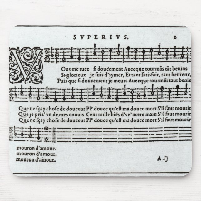 Alfombrilla De Ratón Poema a la música de Jean Antoine de Baif (Frente)