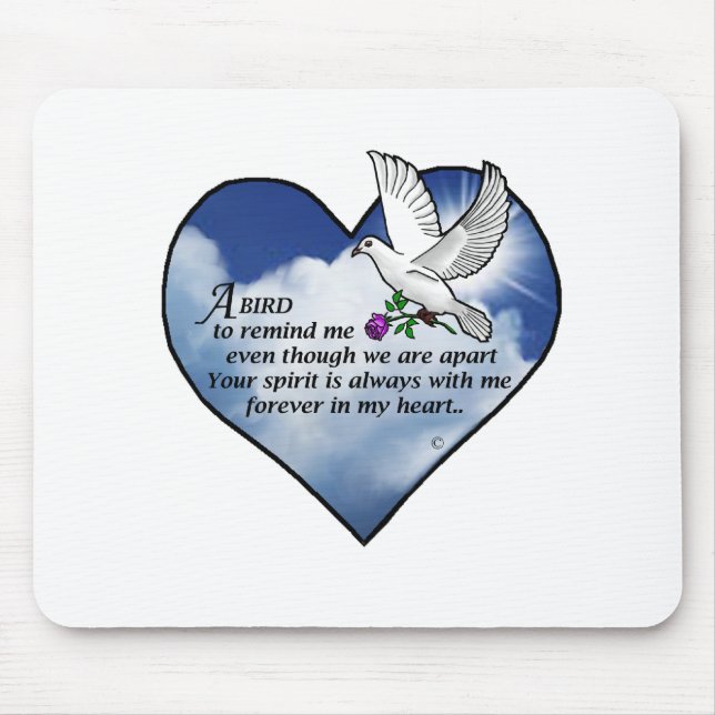 Alfombrilla De Ratón Poema del corazón del pájaro (Frente)