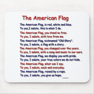 Alfombrilla De Ratón Poema Mousepad de la bandera americana