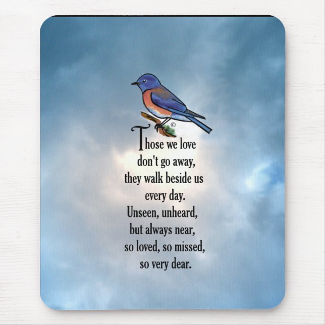 Alfombrilla De Ratón Poema "tan amado" del Bluebird (Frente)