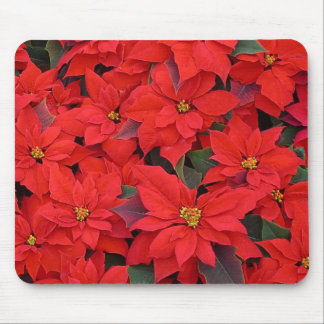 Alfombrilla De Ratón Poinsettias rojas Navidad la foto floral navideña
