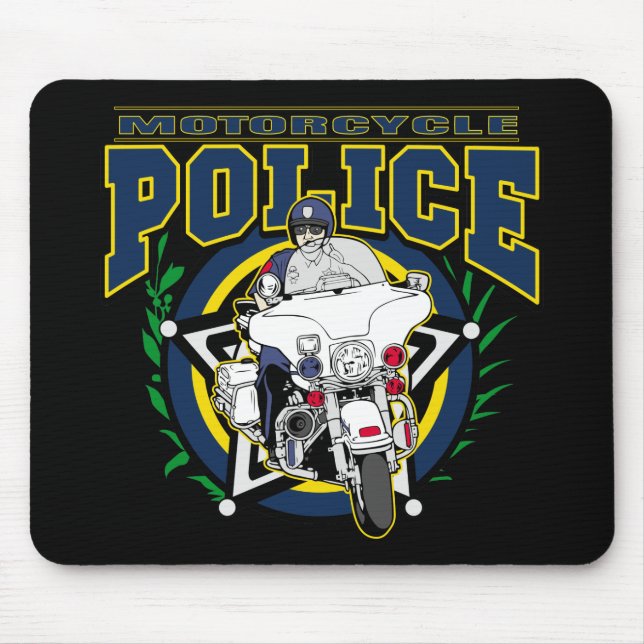 Alfombrilla De Ratón Policía de la motocicleta (Frente)