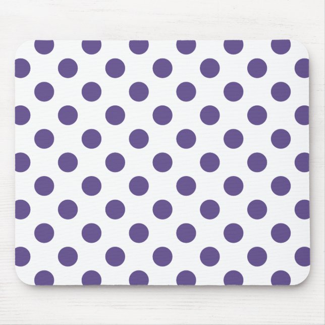 Alfombrilla De Ratón Polka ultravioleta sobre blanco (Frente)