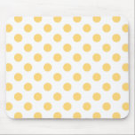 Alfombrilla De Ratón Polkadots amarillos<br><div class="desc">Polkadots amarillos sobre fondo blanco</div>