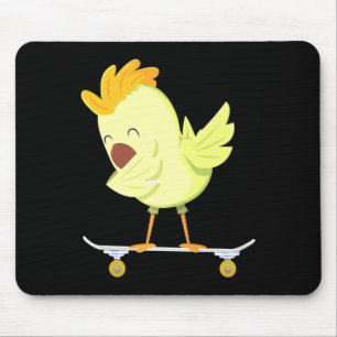 Alfombrilla De Ratón Pollita Patinando Pollo En Monopatín Regalo Para