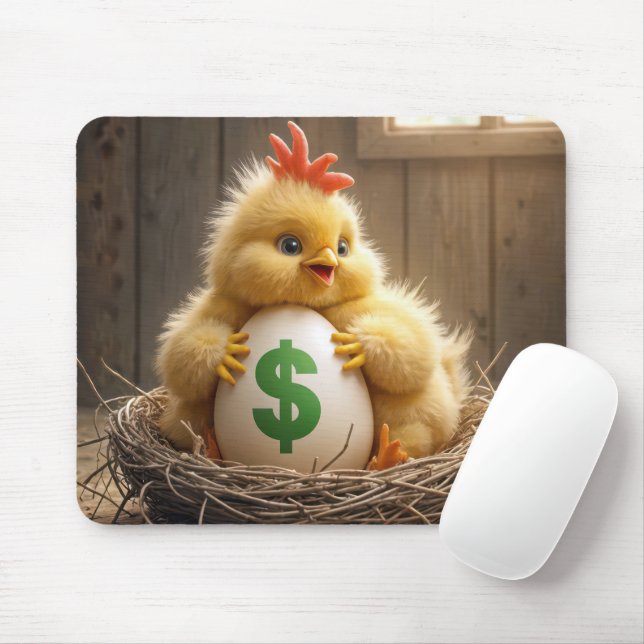 Alfombrilla De Ratón Pollito con un huevo caro (Con ratón)