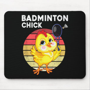 Alfombrilla De Ratón Pollito de bádminton jugador de bádminton volante 
