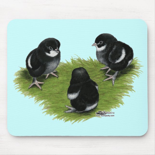 Alfombrilla De Ratón Pollitos de Marans Negro Cobre (Frente)