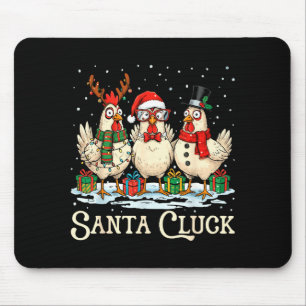 Alfombrilla De Ratón Pollo Cluck de Santa Navidad Granja Animal Diverti
