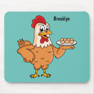 Alfombrilla De Ratón Pollo con huevos en el personalizado de placa
