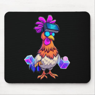 Alfombrilla De Ratón Pollo Divertido Sungles Animal Jugando a las Chapa