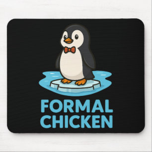 Alfombrilla De Ratón Pollo Formal Pingüino Divertido En El Hielo Chiste