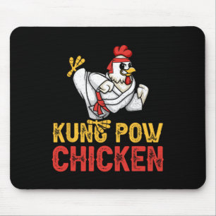Alfombrilla De Ratón Pollo Kung Pow Divertido Pollo Karate Ninja Un Gue