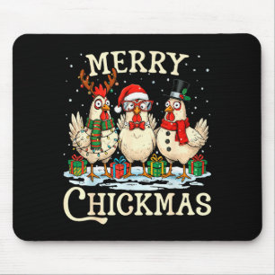 Alfombrilla De Ratón Pollo Navidad Sombrero Santa Feliz Chickmas Navida