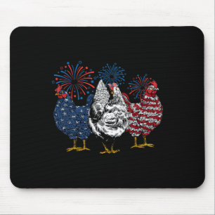 Alfombrilla De Ratón Pollo Patriótico Estadounidense 4 De Julio Día De 