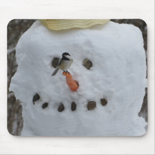 Alfombrilla De Ratón Pollo sobre la garganta de Snowman