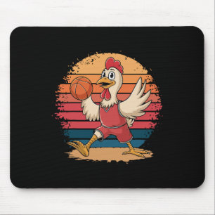 Alfombrilla De Ratón Pollo Vintage Jugando Sketll Amantes de los Pollos