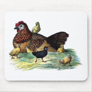 Alfombrilla De Ratón Pollos Animales Antiguos